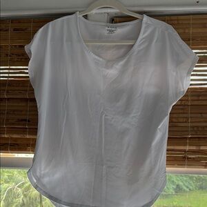 ZYIA White Cap Sleeve Relaxed Blouse